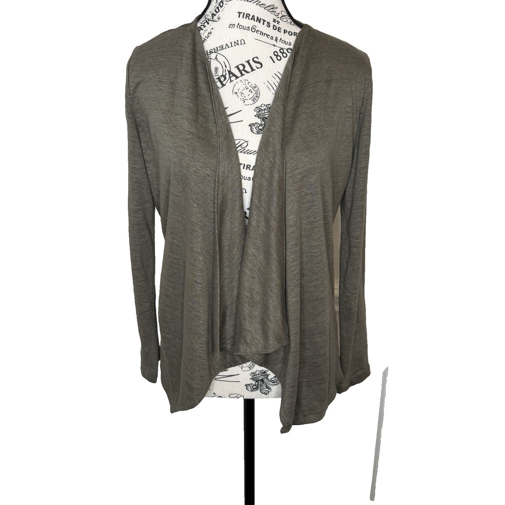 Artisan NY Women’s Open Front Cardigan Size Small 100% Linen Sage